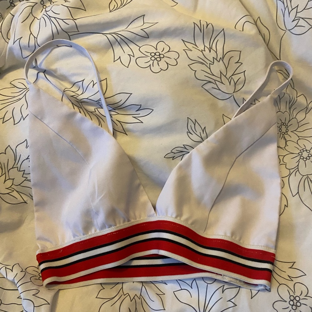 White Red & Black Bralette